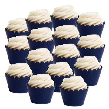 Dress My Cupcake Navy Blue Cupcake Wrappers Set of 50