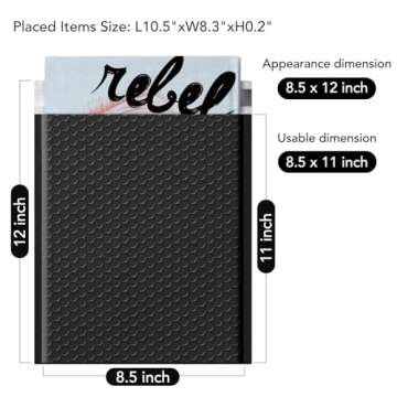 Fuxury Black Bubble Mailers 8.5x12" 40 Pack Medium Bubble Envelopes Opaque #2 Bubble Mailer Usable S...
