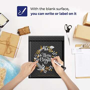 Fuxury Black Bubble Mailers 8.5x12" 40 Pack Medium Bubble Envelopes Opaque #2 Bubble Mailer Usable Size 8x11" Thick Padded Mailers for Small Business Mailing Books Clothes Makeup Supplies