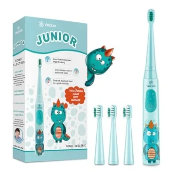 Vekkia Sonic Rechargeable Kids Electric Toothbrush, 3 Modes with Memory, Fun & Easy Cleaning, 24000 ...