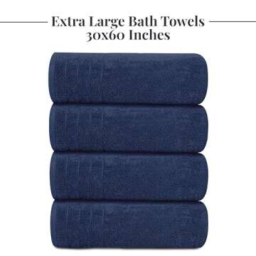 Tens Towels Pack of 4 Extra Large Soft Cotton Bath Towels