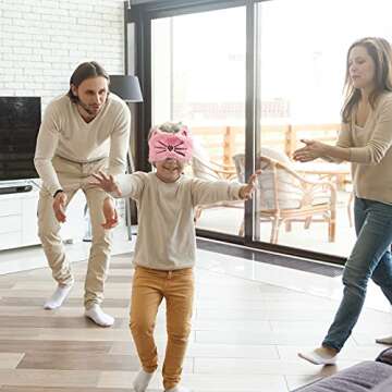 Geyoga 6 Pcs Plush Sleep Eye Mask - Bunny, Unicorn, Cat & Cute Animal Designs - Soft Blindfold Sleeping Eye Shade for Adult Travel, 6 Styles Rainbow Color