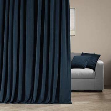 HPD Half Price Drapes Signature Velvet Thermal Blackout Curtains for Living Room 108 Inch Long (1 Pa...