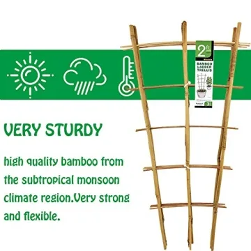 Natural Bamboo Trellis for Climbing Plants - 3 Pack