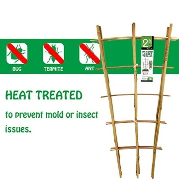 Natural Bamboo Trellis for Climbing Plants - 3 Pack