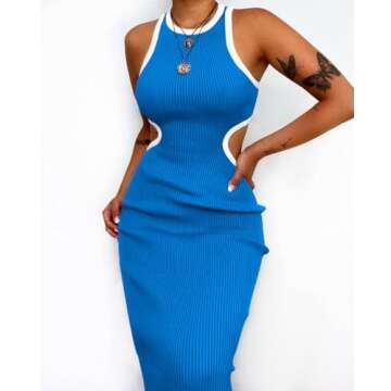 NauLon Sexy Cut Out Bodycon Dress for Women