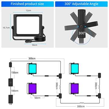 Dynamic APPECK RGB Flood Lights for Outdoor Use 4 Pack