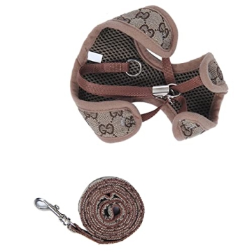 Rengu Pet Harness Leash, Adjustable Soft Pet Harness Belt Escape Proof Polyester Lightweight for Pet...