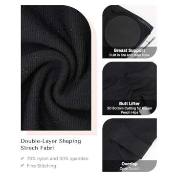 SHAPELLX Strapless Shortie Bodysuit for Women Tummy Control Shapewear Seamless Sculpt Body Shaper with Removable Straps (Black,XL-XXL)