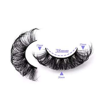 SQYlashes Russian Strip Lashes, D Curl Fluffy False Lashes, 3D Mink Fake Eyelashes - 10 Pairs Lashes Strips (RS59)