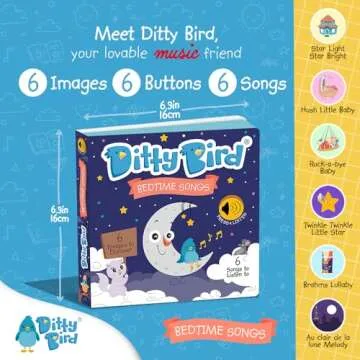 DITTY BIRD Musical Books for Toddlers | Bedtime Sound Book | Twinkle Twinkle Little Star Nursery Rhy...