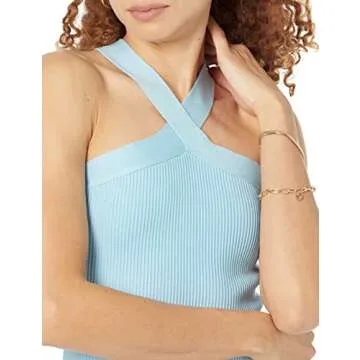 The Drop Women's Zaire Cropped Sweater Sky Blue Stylish