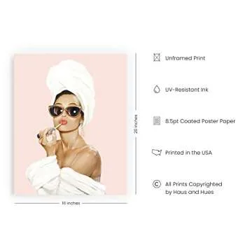 HAUS AND HUES Famous Female Wall Decor - Famous Hollywood Artist Pictures for Wall, Vanity Room Wall Art (Unframed, 16x20)