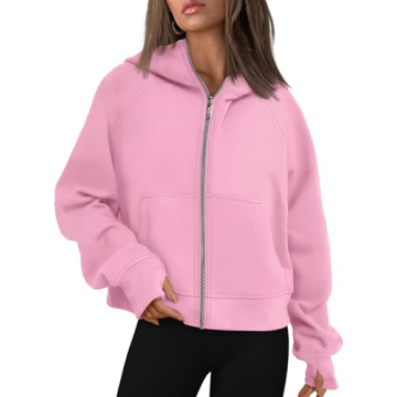 AUTOMET Women's Cozy Zip-Up Fleece Hoodie – Stylish Fall Fashion Sweatshirt