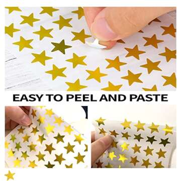 1080 PCS Foil Gold Star Stickers,Star Stickers Behavior ChartSmall Foil Star Stickers,for Youngster Reward,DIY and Office Decoration，Student Planner and School Classroom Teacher Supplies(Gold)