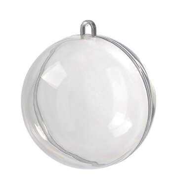 Clear Plastic Ball Ornaments, 80mm, Pack of 12