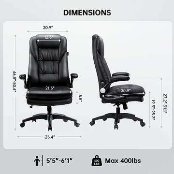 Hbada Executive Office Chair - Big and Tall Ergonomic Comfort