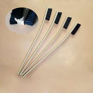 Bonaweite 3 Pack Bird Cage Brush, Wooden & Stainless Steel Long Handle Bird Cage Cleaner Brush, Poop Off Bird Cage Cleaning Brushes, Bird Cage Scraper Parrot Poop Remover Accessory