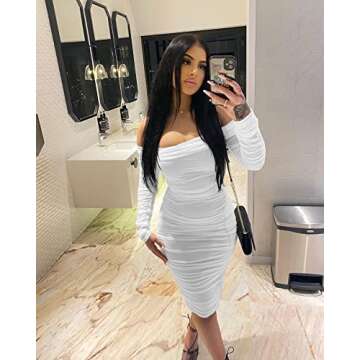 Elegant Off Shoulder Ruched Mini Dress for Women