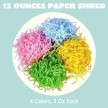 JOYIN 12 Oz Easter Fake Grass in 4 Colors Paper Shred Filler for Basket Filling, DIY Gift Wrapping, ...