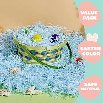 JOYIN 12 Oz Easter Fake Grass in 4 Colors Paper Shred Filler for Basket Filling, DIY Gift Wrapping, Party Decoration, Easter Egg Hunt