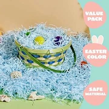 JOYIN 12 Oz Easter Fake Grass in 4 Colors Paper Shred Filler for Basket Filling, DIY Gift Wrapping, Party Decoration, Easter Egg Hunt