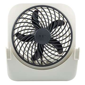 Treva 5-inch Pet Crate Fan for Cooling Dogs and Other Pets. 2 Cooling Speeds, Battery Powered