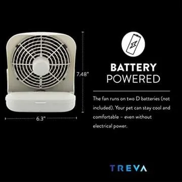 Treva Pet Crate Fan - Battery Powered with 2 Cooling Speeds