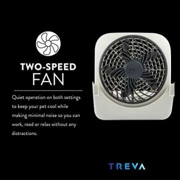 Treva Pet Crate Fan - Battery Powered with 2 Cooling Speeds
