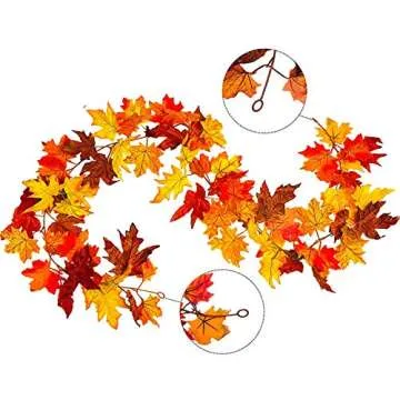 Kalolary Artificial Fall Maple Leaves Garland - Festive Decor