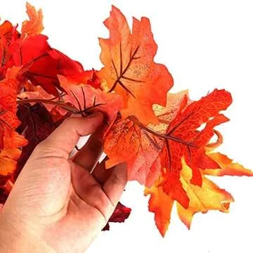 Kalolary Artificial Fall Maple Leaves Garland - Festive Decor