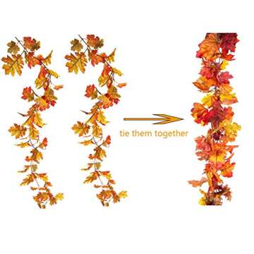 Kalolary Artificial Fall Maple Leaves Garland - Festive Decor
