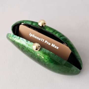 Acrylic Shell Shaped Bag Luxury Marble Clutch Evening Purses for Women Glitter Handbag for Wedding Cocktail Party Prom