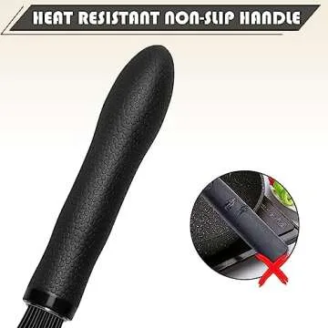 TEEVEA Silicone Whisk,Kitchen Silicone Whisks for Cooking Non Scratch,Wisking Tool Metal Wire Stainless Steel Whisk Egg Bread Silicone Wisk,Small Mini Heat Resistant Whisk 11-Inch,Black