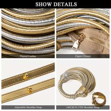 Extolove Women's Evening Handbags, Trendy Woven Clutch Purses for Women Formal Wedding (A Gold and Silver)