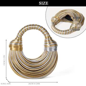 Extolove Women's Evening Handbags, Trendy Woven Clutch Purses for Women Formal Wedding (A Gold and Silver)