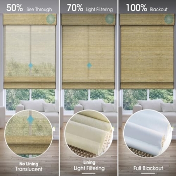 SmartWings Motorized Natural Woven Wood Blinds for Windows