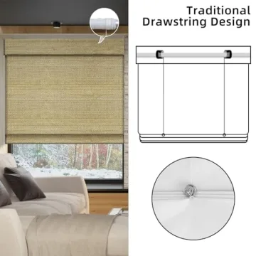 SmartWings Motorized Natural Woven Wood Blinds for Windows