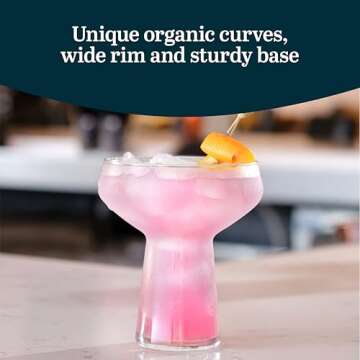 Libbey Stemless Margarita Glasses Set of 4, Classic, Lightweight Mixed Cocktail Glasses Set, Large Margarita Glasses Set for Cinco de Mayo, Parties