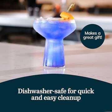 Libbey Stemless Margarita Glasses Set of 4, Classic, Lightweight Mixed Cocktail Glasses Set, Large Margarita Glasses Set for Cinco de Mayo, Parties