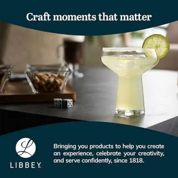 Libbey Stemless Margarita Glasses Set of 4, Classic, Lightweight Mixed Cocktail Glasses Set, Large Margarita Glasses Set for Cinco de Mayo, Parties