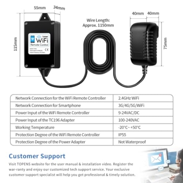 TOPENS TC196 Smart Gate & Garage Door Remote Control