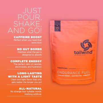 Tailwind Nutrition Endurance Fuel, Electrolyte & Hydration Sports Drink Mix Powder with Caffeine, Gl...