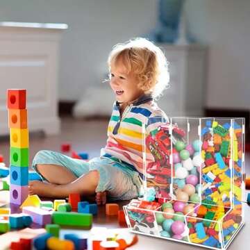 Montex Acrylic Wall Toy Dispenser, Play Room Organization Acrylic Wall Organizer Clear Hanging Organizer for Kid's Playroom, Blocks, Cars, Snacks (Three Compartment)