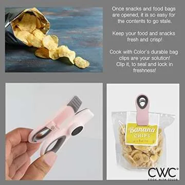 COOK WITH COLOR Food Bag Clips - Magnetic Snack Clips
