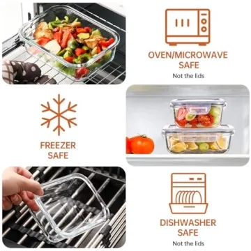 HOMBERKING 8 Pack Glass Food Storage Containers