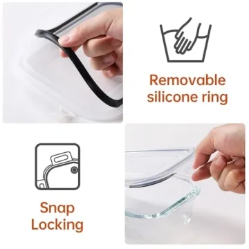 HOMBERKING 8 Pack Glass Food Storage Containers