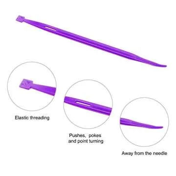 5 Pcs Purple Thang Sewing Tools Accessories Thread Rubber Band Tool Sewing Craft Quilting Tools for Craft Projects(Pink, Orange, Blue, Green, Purple)