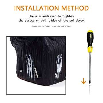 CTREE Owl Decoys to Scare Birds Away with Rotating Head,Natural Enemy Bird Deterrent Realistic Eyes & Waterproof Shape Fake Owl Scarecrow Bird Control