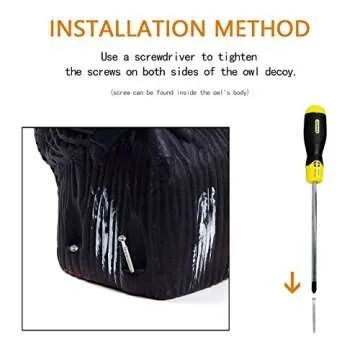 CTREE Owl Decoys to Scare Birds Away with Rotating Head,Natural Enemy Bird Deterrent Realistic Eyes & Waterproof Shape Fake Owl Scarecrow Bird Control